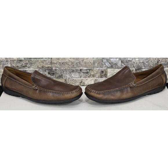 Ecco 590 Leather Driving Moc Slip On Loafers Brown Comfort Shoe Men\'s 47 | US 14 main image 10